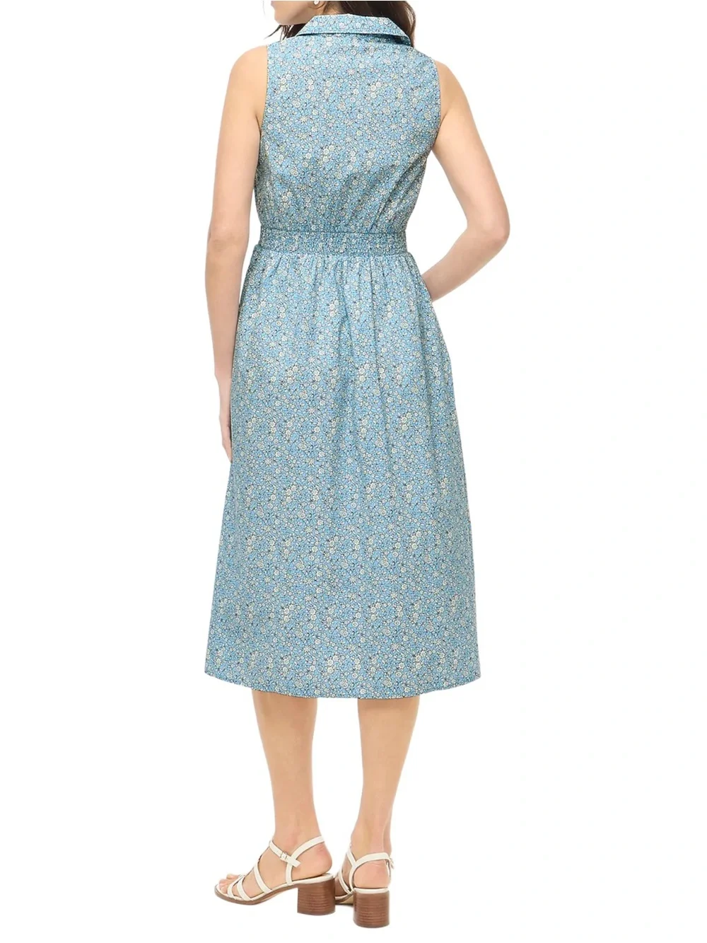 J. Crew Factory Printed Sleeveless Midi Dress